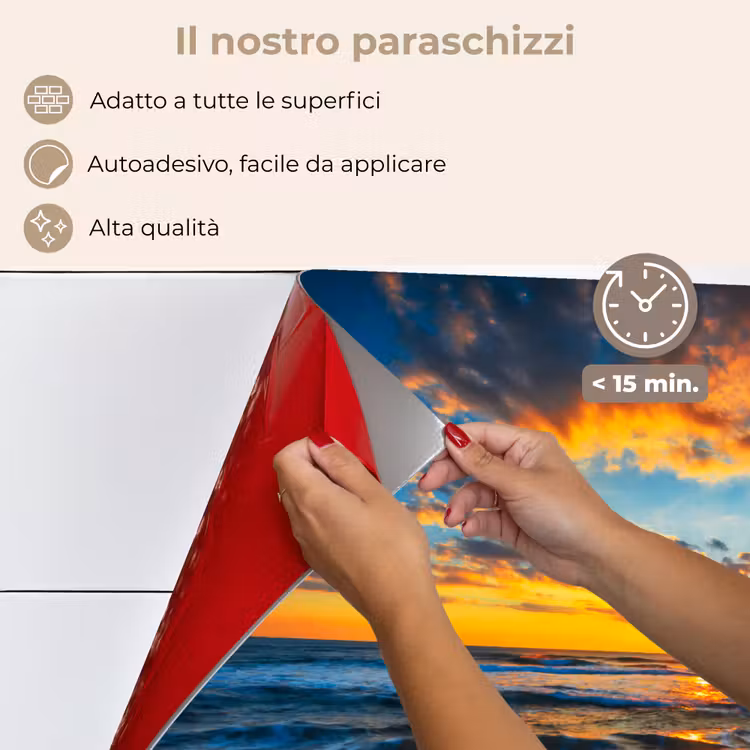 Paraschizzi cucina - Mare - Tramonto - Spiaggia - Nuvole - Arancione — 4