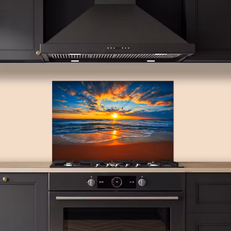 Paraschizzi cucina - Mare - Tramonto - Spiaggia - Nuvole - Arancione — 5