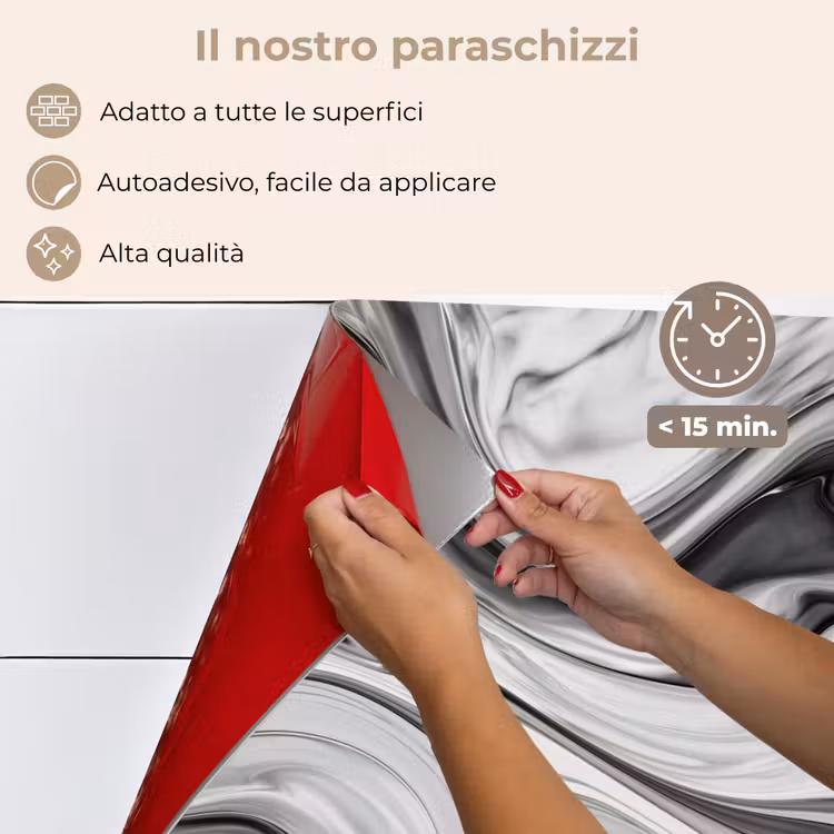 Paraschizzi cucina - Marmo - Motivi - Grigio - Aspetto marmo - Nero — 4