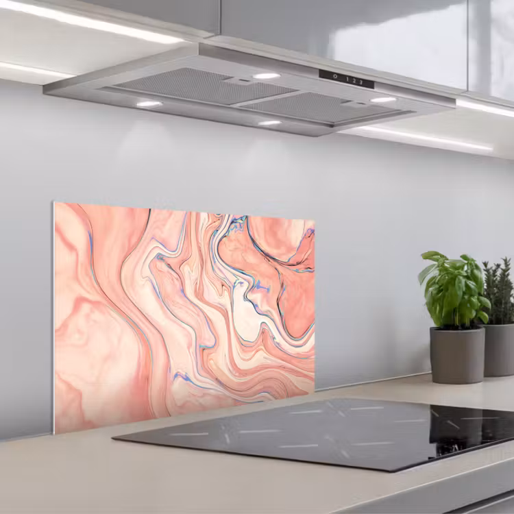 Paraschizzi cucina - Marmo - Pastello - Rosa - Blu - Look marmoreo - Astratto — 1