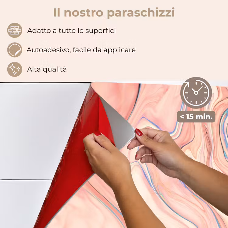 Paraschizzi cucina - Marmo - Pastello - Rosa - Blu - Look marmoreo - Astratto — 4