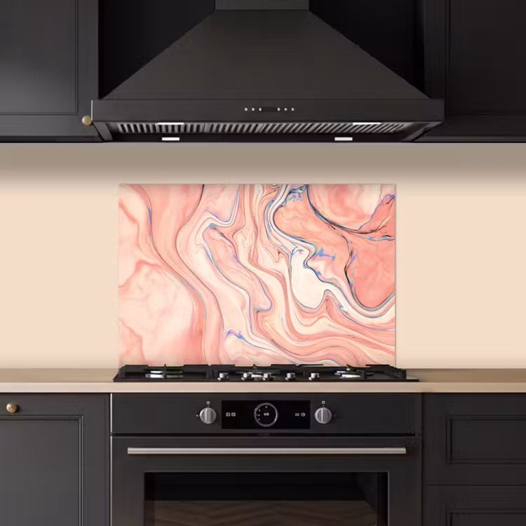 Paraschizzi cucina - Marmo - Pastello - Rosa - Blu - Look marmoreo - Astratto — 5