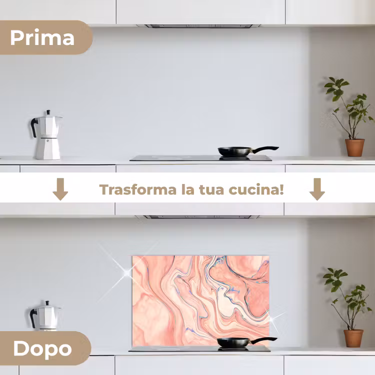 Paraschizzi cucina - Marmo - Pastello - Rosa - Blu - Look marmoreo - Astratto — 7