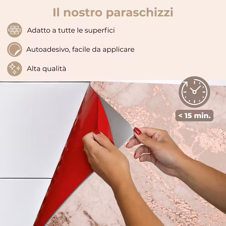 Paraschizzi cucina - Marmo - Rosa - Lusso - Look marmoreo - Glitter - Design — 4
