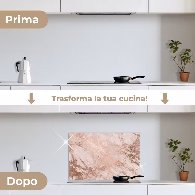 Paraschizzi cucina - Marmo - Rosa - Lusso - Look marmoreo - Glitter - Design — 7