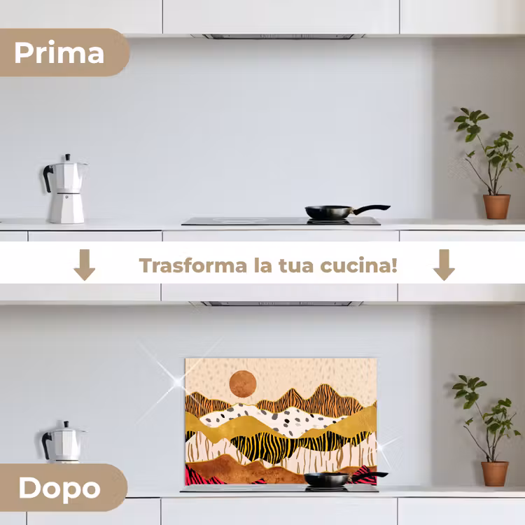 Paraschizzi cucina - Stampa tigre - Pastello - Oro - Stampa - Tigre - Astratto — 7