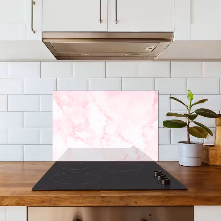 Paraschizzi cucina - Marmo - Bianco - Rosa - Chic - Look marmoreo — 3