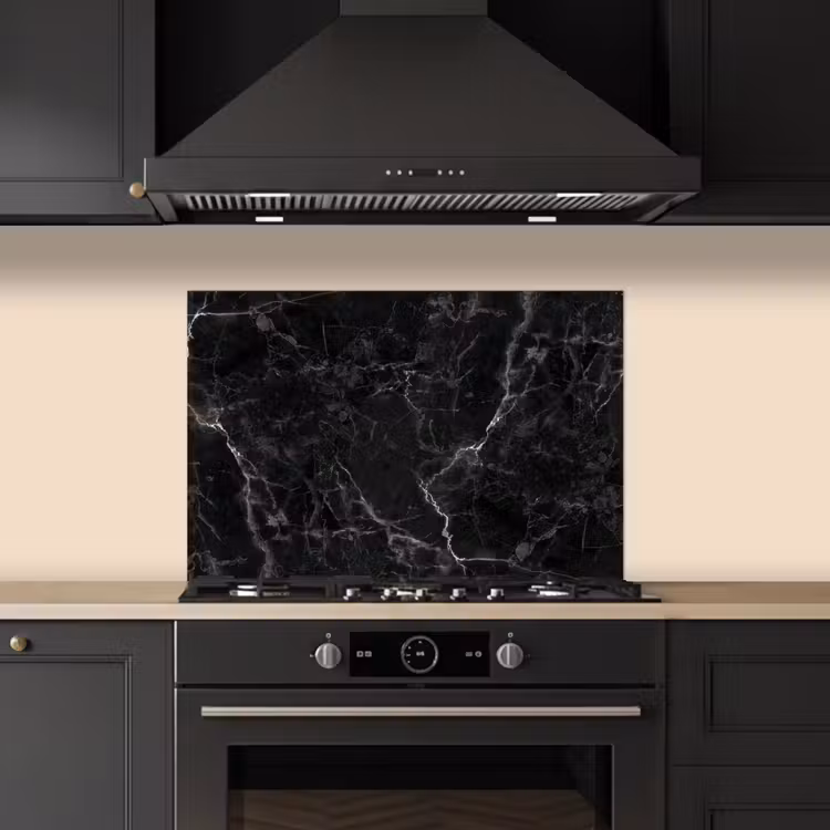 Paraschizzi cucina - Marmo - Nero - Bianco - Texture - Aspetto marmo — 5