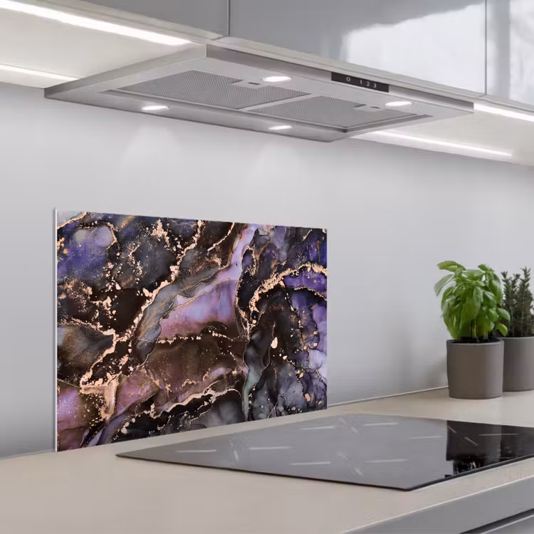 Paraschizzi cucina - Marmo - Oro - Rosa — 1