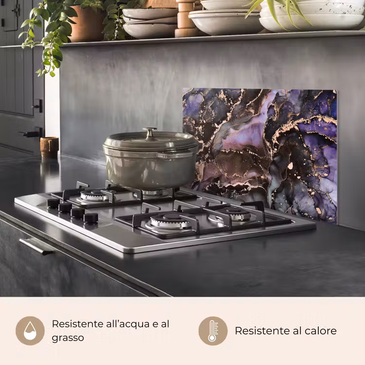 Paraschizzi cucina - Marmo - Oro - Rosa — 2