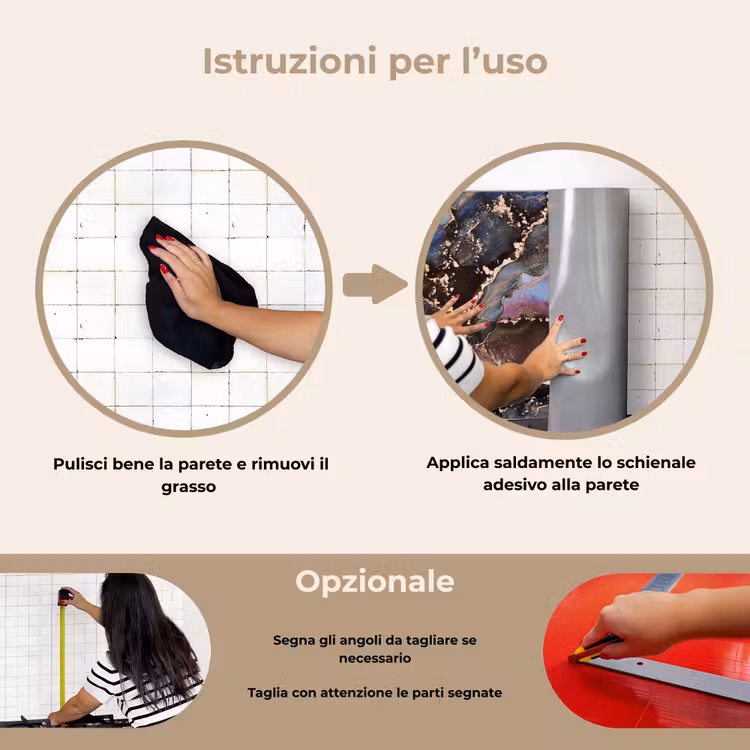 Paraschizzi cucina - Marmo - Oro - Rosa — 6