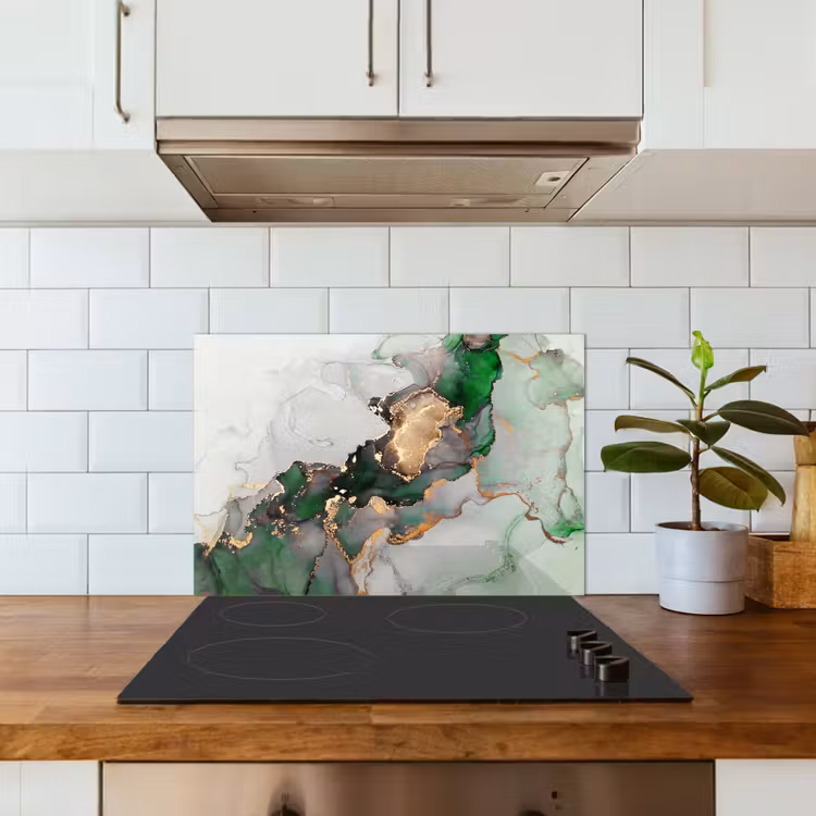 Paraschizzi cucina - Marmo - Oro - Verde - Lusso — 3