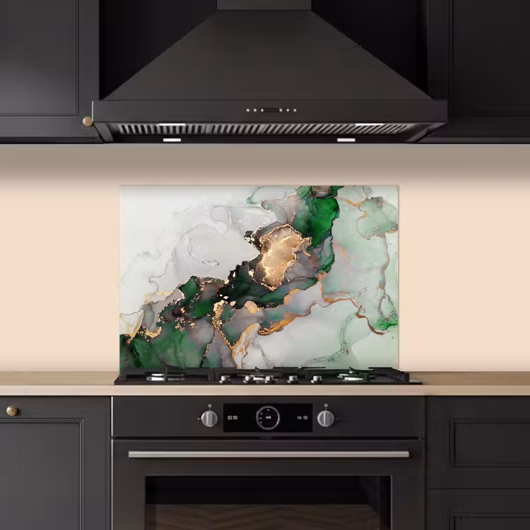 Paraschizzi cucina - Marmo - Oro - Verde - Lusso — 5