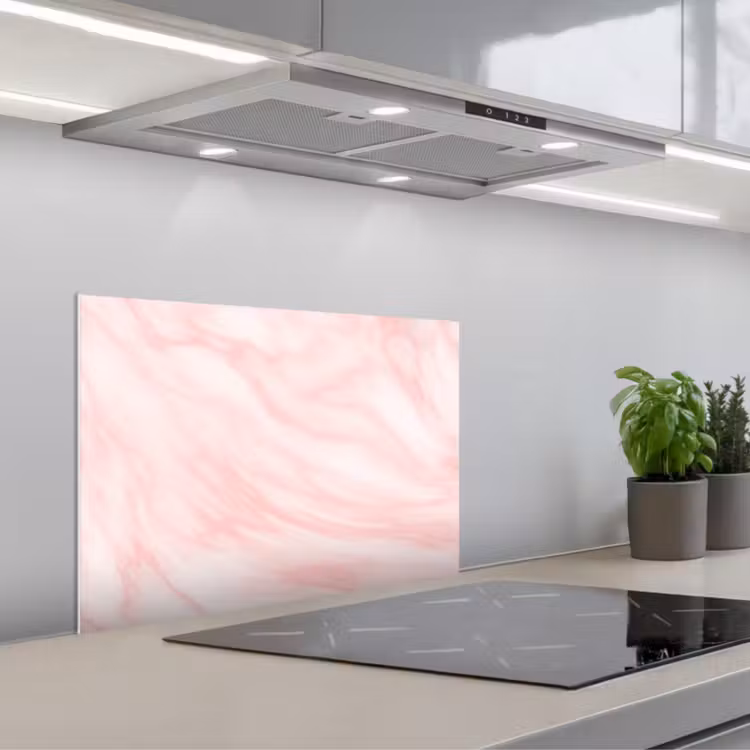 Paraschizzi cucina - Marmo - Rosa - Bianco - Lusso - Look marmoreo — 1