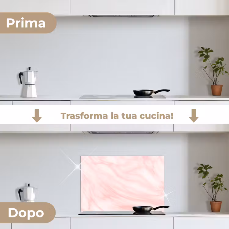 Paraschizzi cucina - Marmo - Rosa - Bianco - Lusso - Look marmoreo — 7