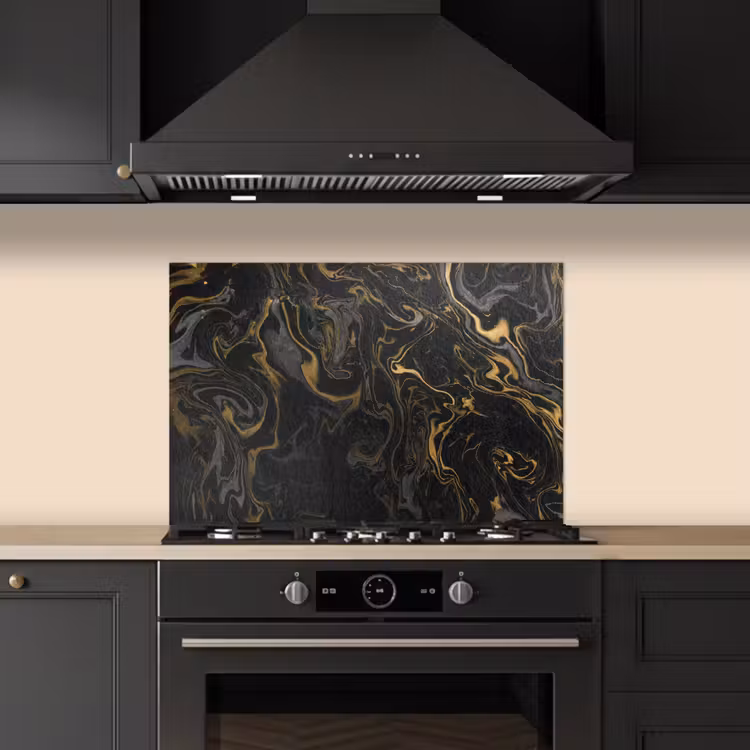 Paraschizzi cucina - Marmo - Texture - Grigio - Oro - Look marmoreo - Lusso — 5