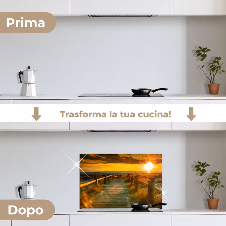 Paraschizzi cucina - Sole - Spiaggia - Duna - Orizzonte - Erba - Sentiero - Arancione — 7