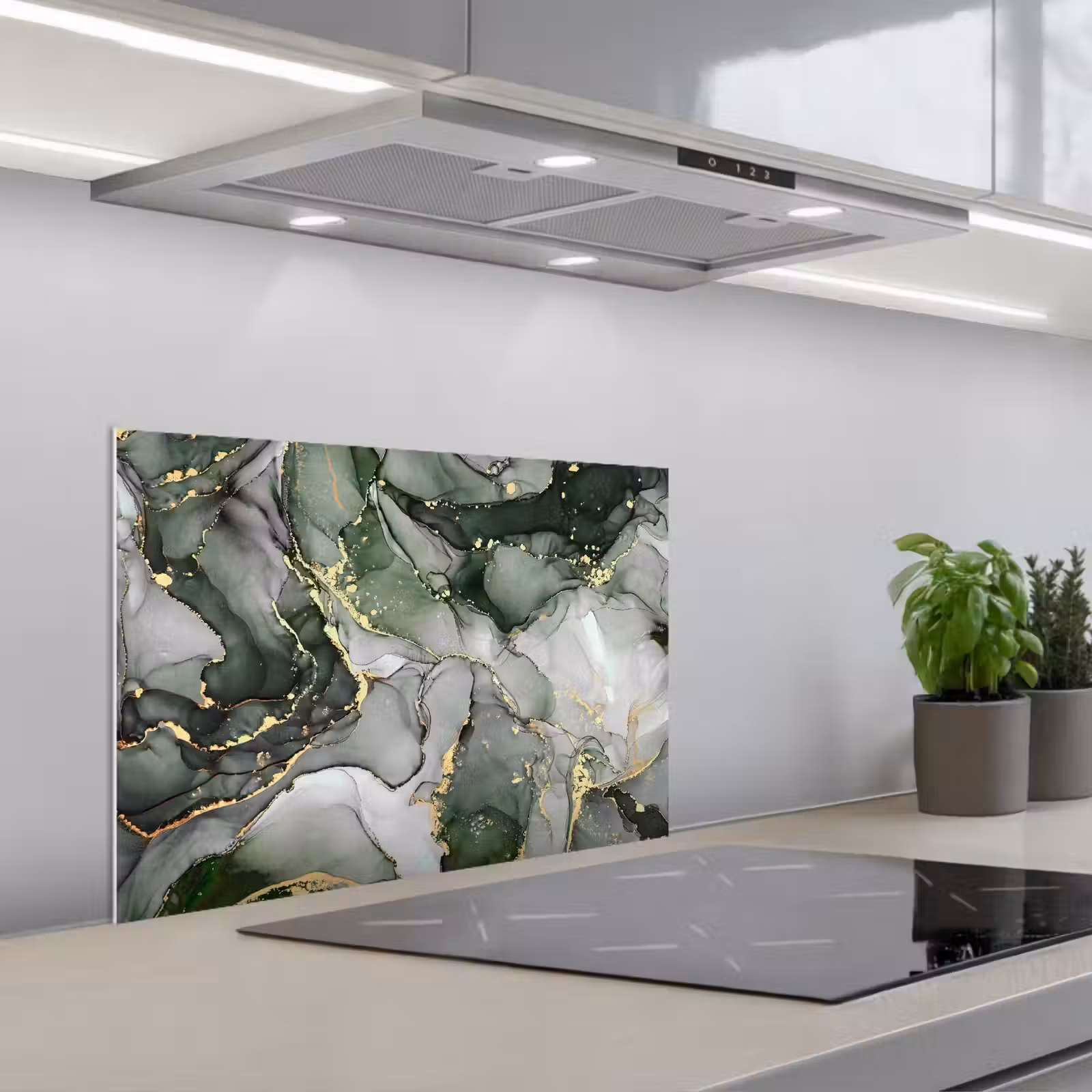 Paraschizzi cucina - Lusso - Marmo - Verde — 1
