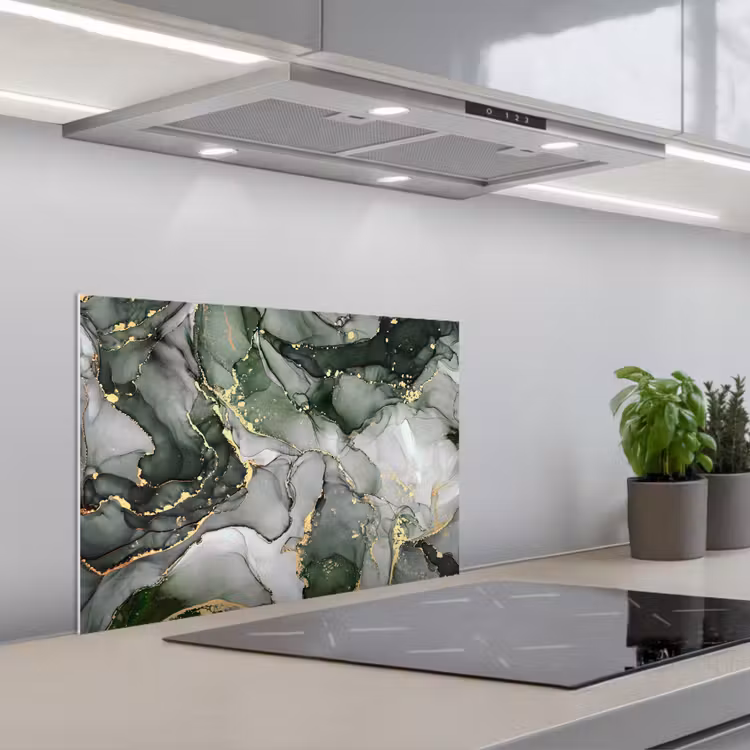 Paraschizzi cucina - Lusso - Marmo - Verde — 1