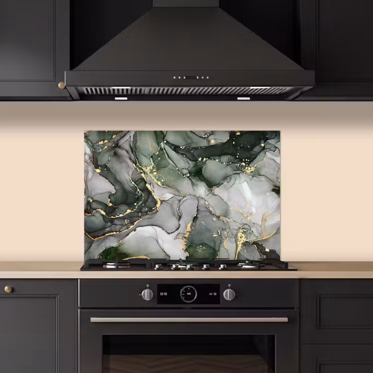 Paraschizzi cucina - Lusso - Marmo - Verde — 5