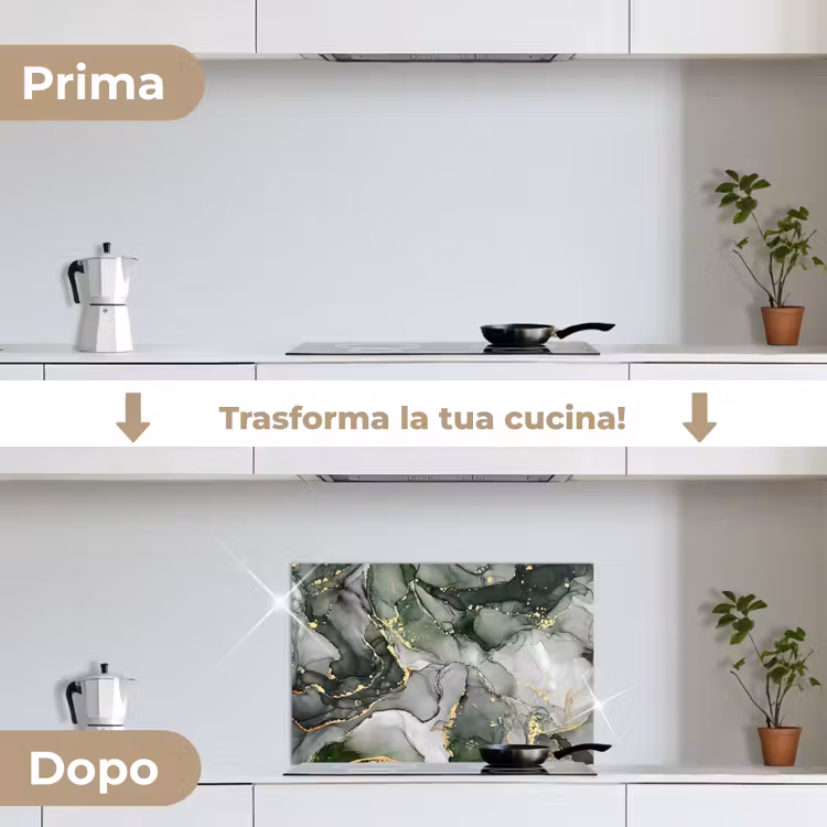 Paraschizzi cucina - Lusso - Marmo - Verde — 7