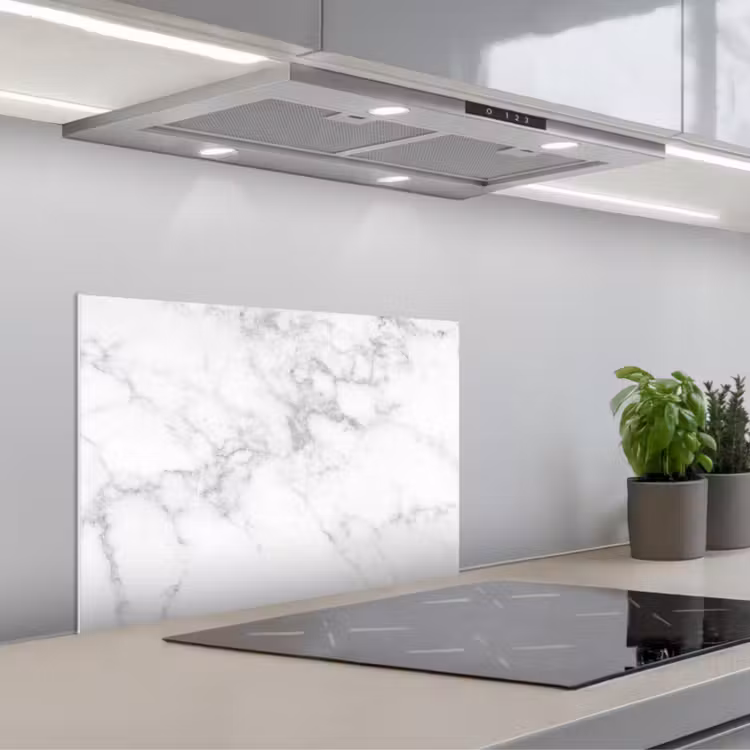 Paraschizzi cucina - Marmo - Bianco - Grigio - Lusso - Aspetto marmo - Pietra — 1