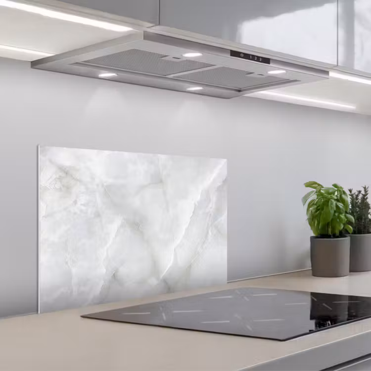 Paraschizzi cucina - Marmo - Bianco - Motivi - Pietra - Aspetto marmo — 1