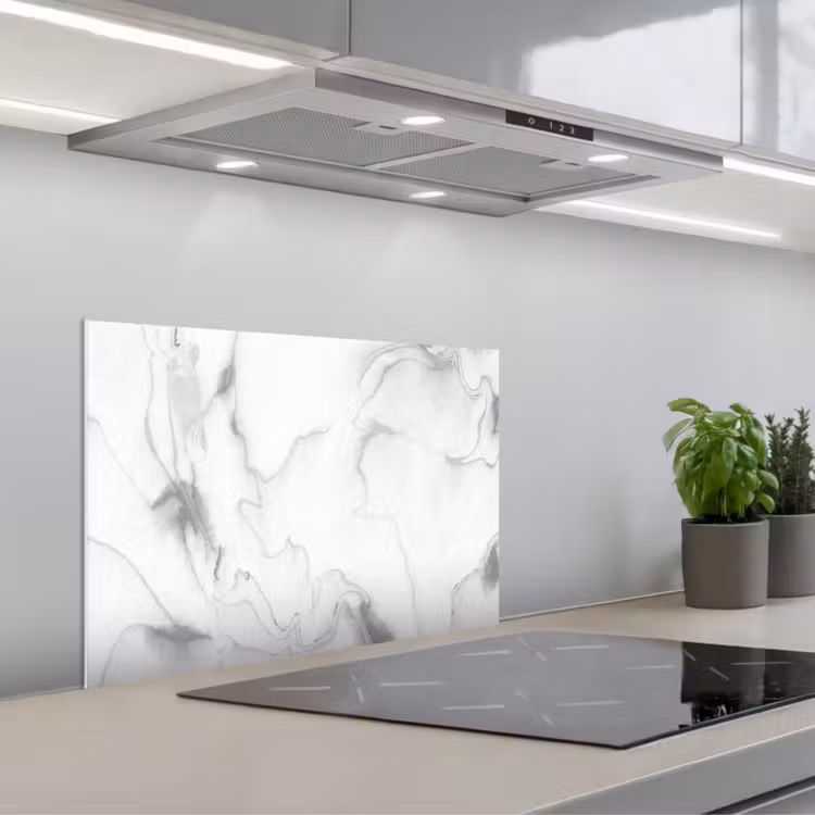 Paraschizzi cucina - Marmo - Grigio - Bianco - Astratto - Look marmoreo — 1