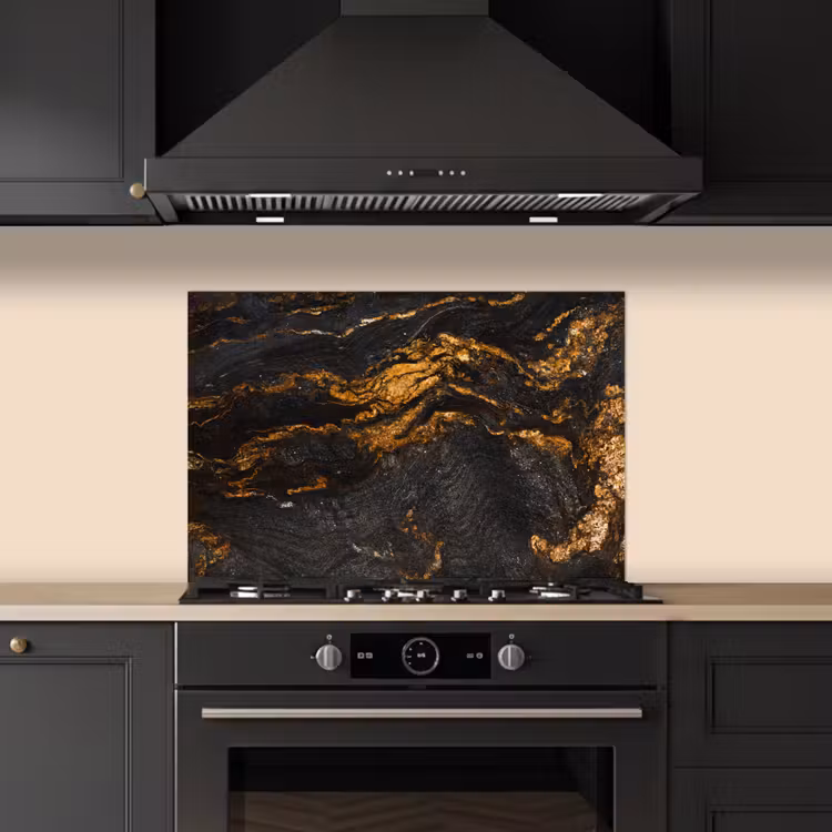 Paraschizzi cucina - Marmo - Lime - Nero - Oro - Look marmoreo - Lusso — 5