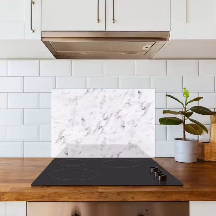 Paraschizzi cucina - Marmo - Lusso - Bianco - Grigio - Aspetto marmoreo — 3