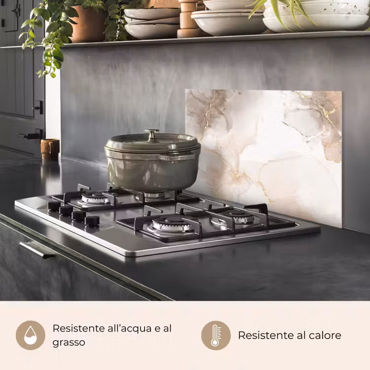 Paraschizzi cucina - Marmo - Marrone - Oro — 2