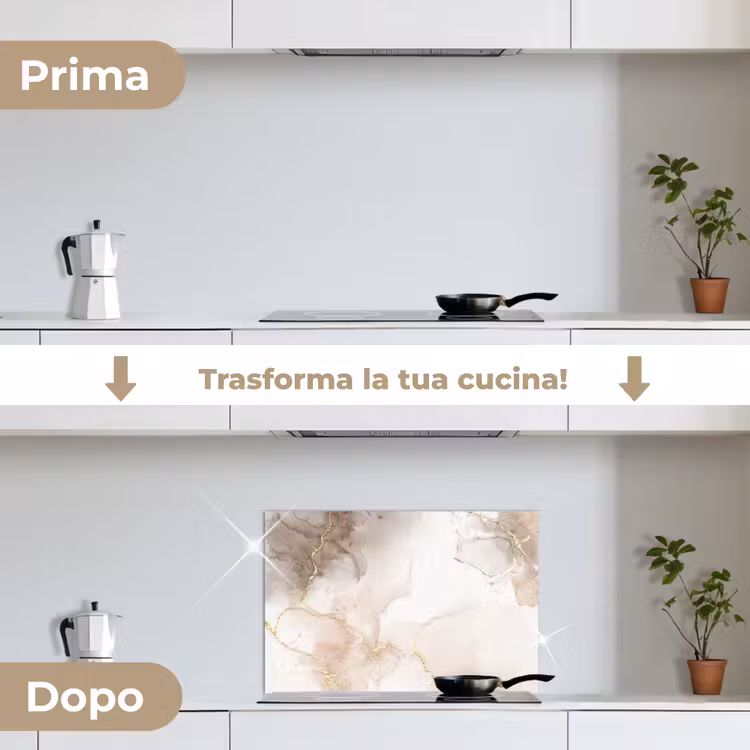Paraschizzi cucina - Marmo - Marrone - Oro — 7