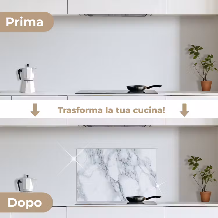 Paraschizzi cucina - Marmo - Motivo - Gus - Bianco - Look marmoreo - Lusso — 7
