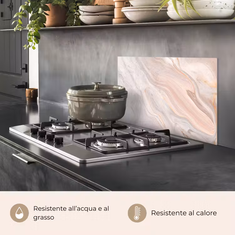 Paraschizzi cucina - Marmo - Motivo - Pastello - Astratto - Look marmoreo - Luxe — 2