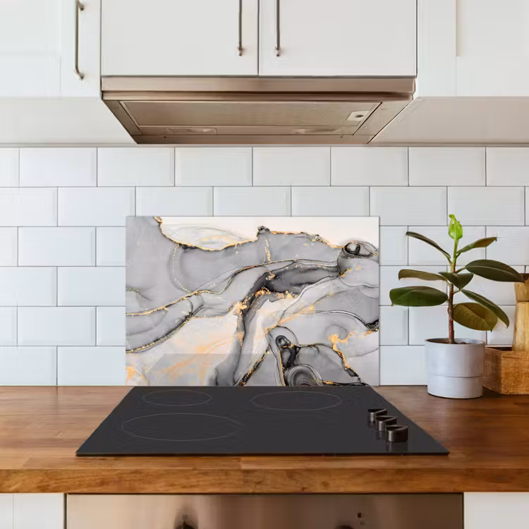 Paraschizzi cucina - Marmo - Oro - Grigio — 3