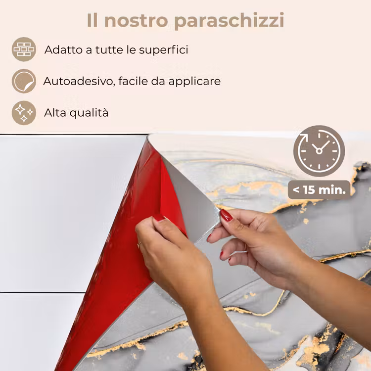 Paraschizzi cucina - Marmo - Oro - Grigio — 4