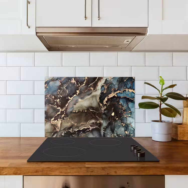 Paraschizzi cucina - Marmo - Oro - Verde — 3