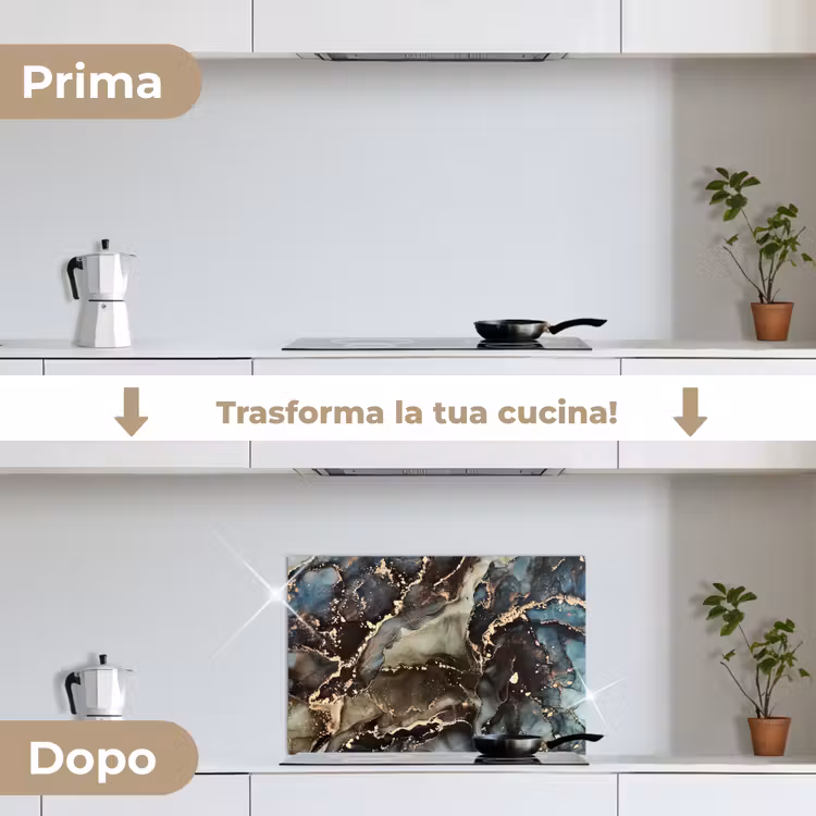 Paraschizzi cucina - Marmo - Oro - Verde — 7