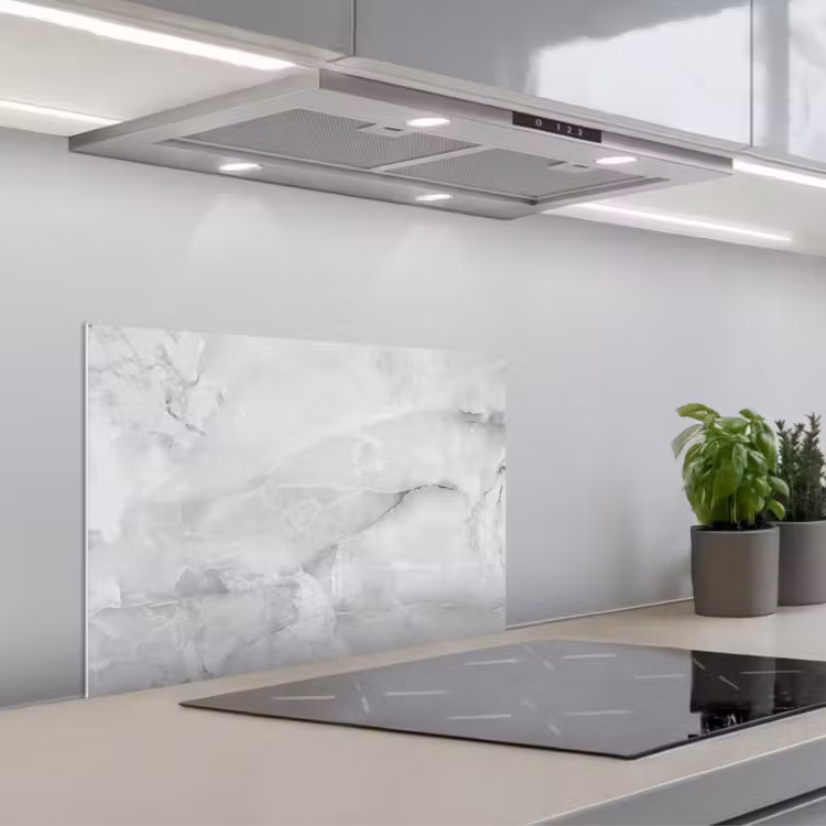 Paraschizzi cucina - Marmo - Pietra - Bianco - Grigio - Aspetto marmo — 1