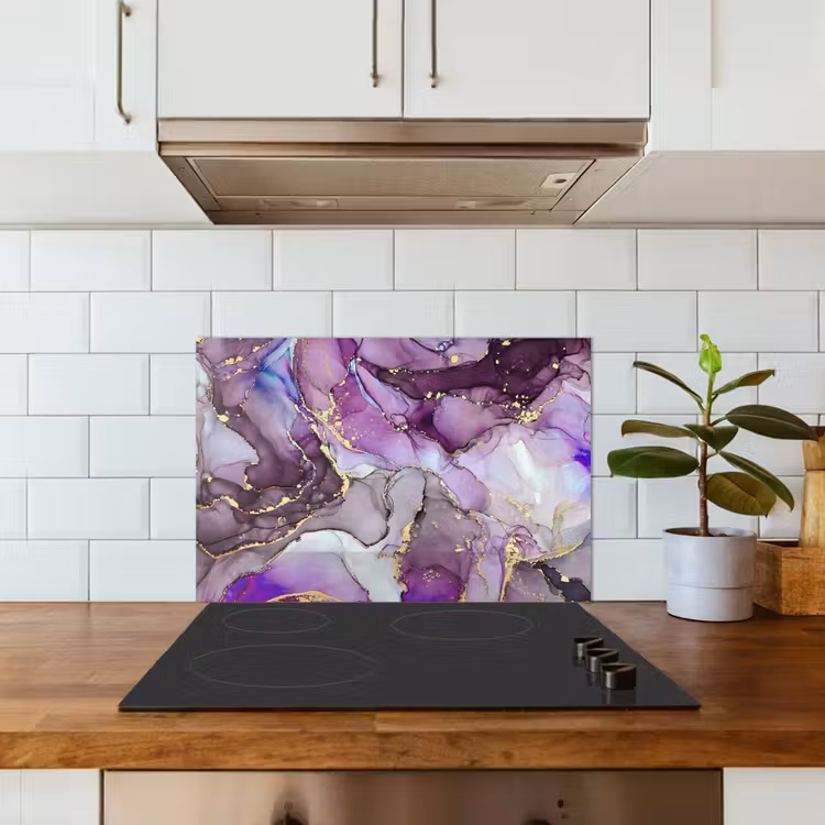 Paraschizzi cucina - Marmo - Rosa - Viola - Oro — 3
