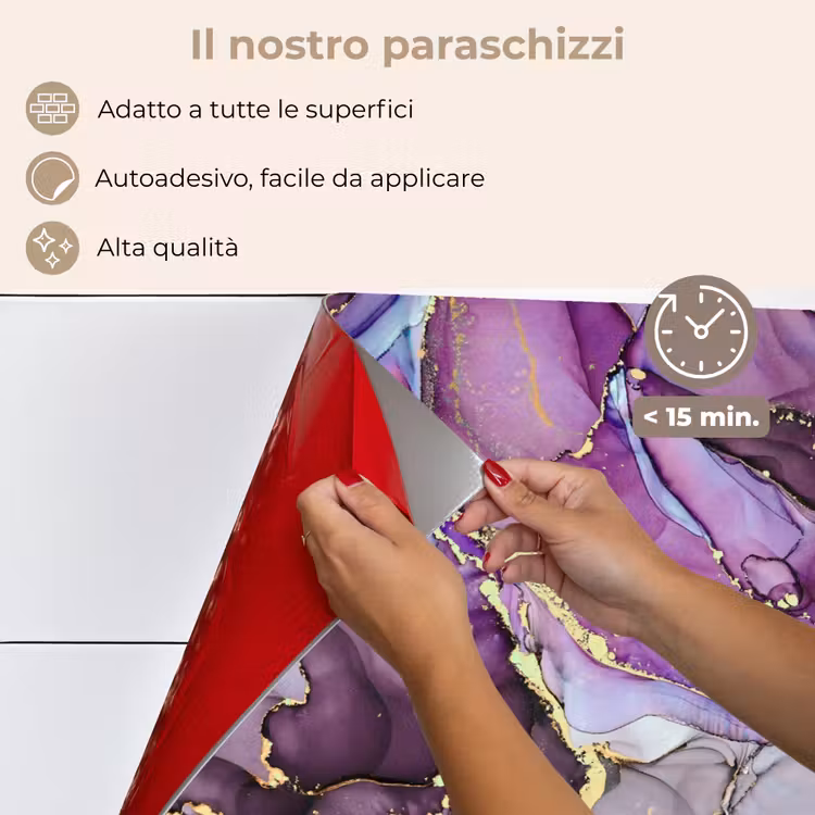Paraschizzi cucina - Marmo - Rosa - Viola - Oro — 4