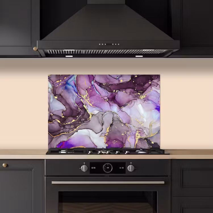 Paraschizzi cucina - Marmo - Rosa - Viola - Oro — 5