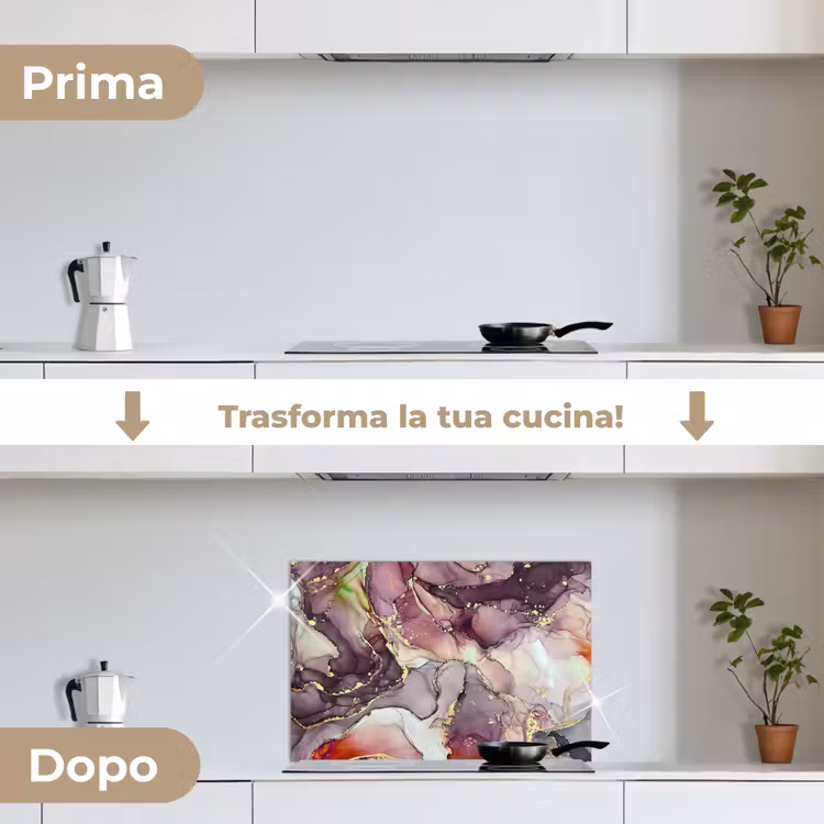 Paraschizzi cucina - Marmo - Rosso - Viola - Oro — 7