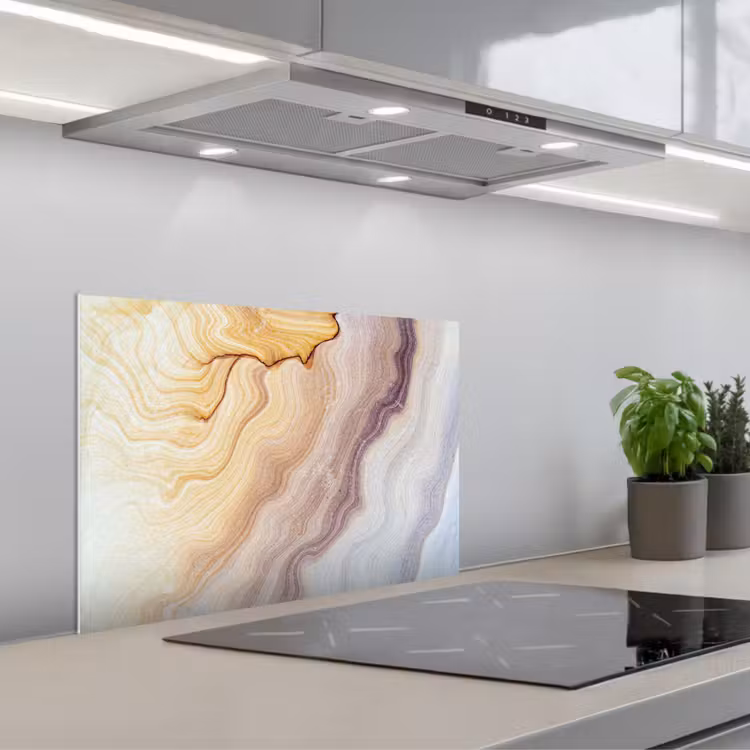 Paraschizzi cucina - Marmo - Texture - Pietra arenaria - Oro - Aspetto del marmo — 1