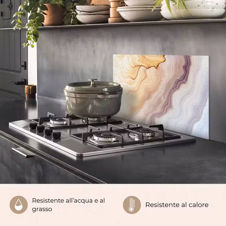 Paraschizzi cucina - Marmo - Texture - Pietra arenaria - Oro - Aspetto del marmo — 2