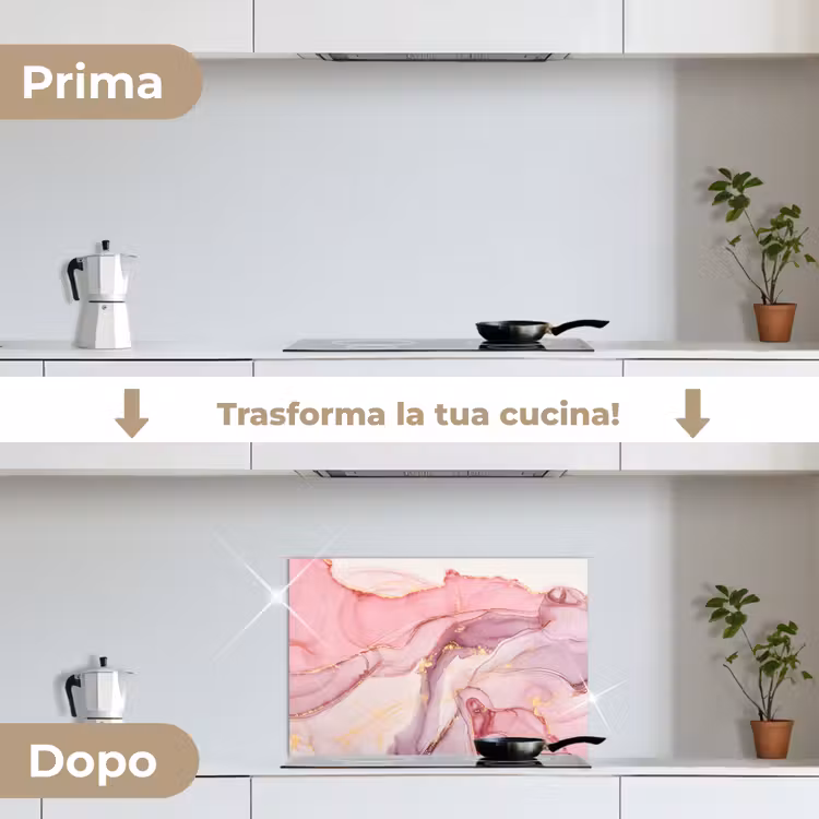Paraschizzi cucina - Oro - Marmo - Rosa — 7
