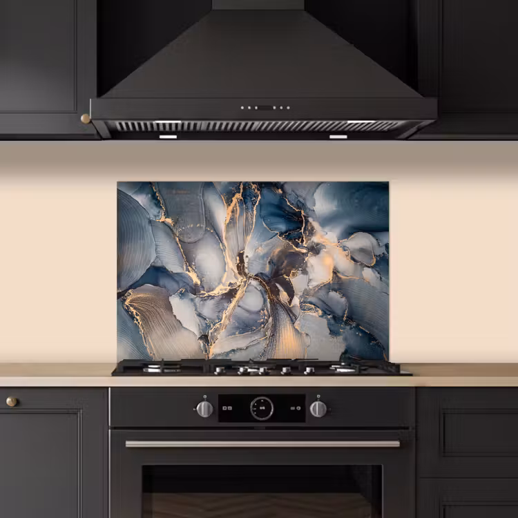 Paraschizzi cucina - Marmo - Grigio - Blu - Lusso - Oro — 5