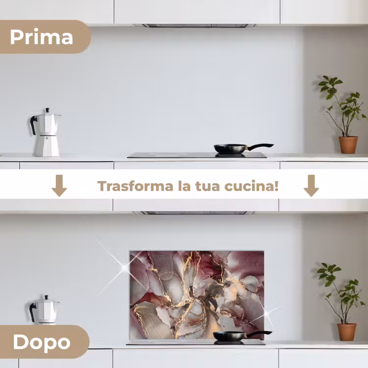 Paraschizzi cucina - Oro - Marmo - Viola — 7