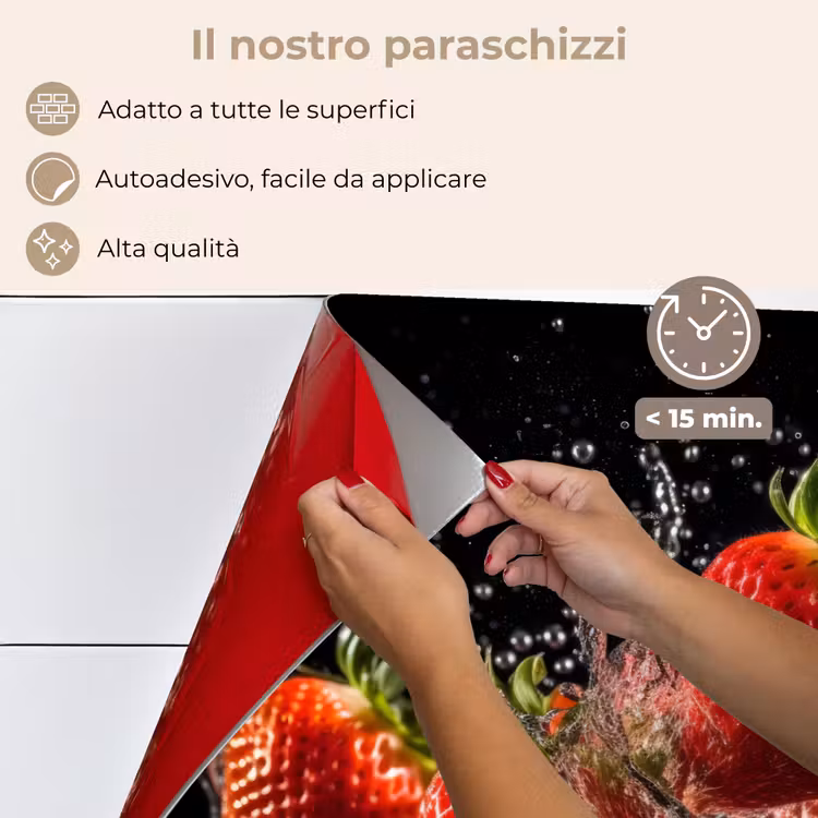 Paraschizzi cucina - Fragole - Frutta - Rosso - Acqua - Nero — 4
