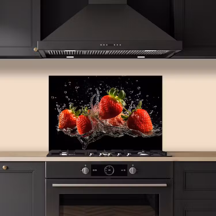 Paraschizzi cucina - Fragole - Frutta - Rosso - Acqua - Nero — 5